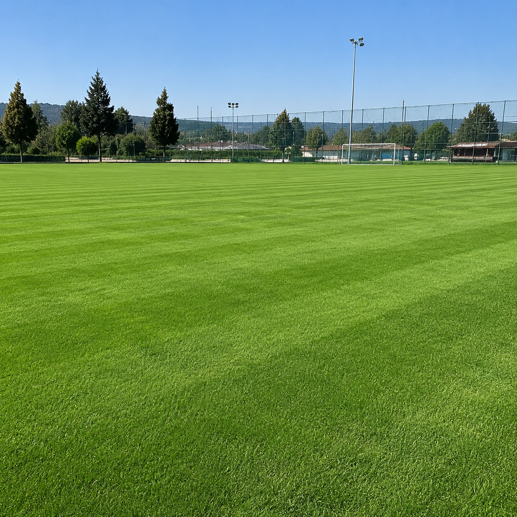 TifSport Bermuda çimle kaplanmış düzenli bir spor alanı