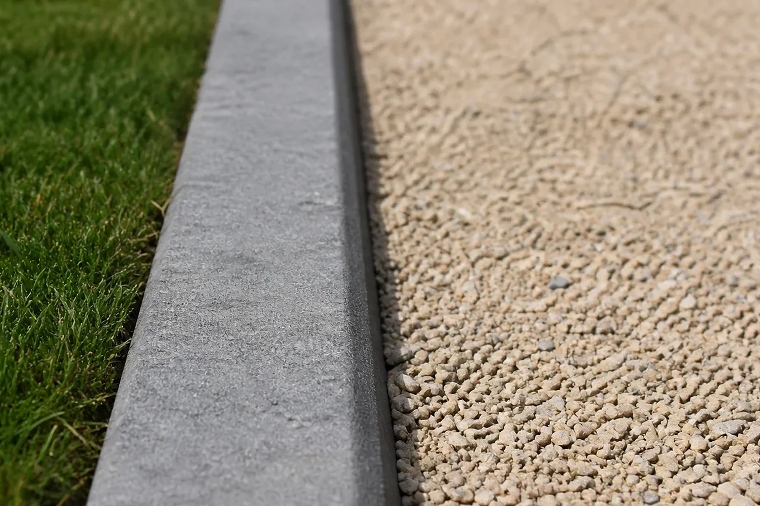 Bahçede beton bordür kenar bitişi